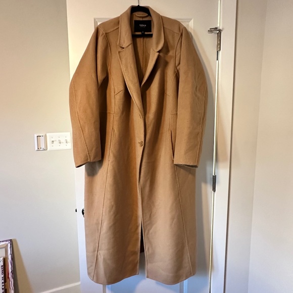 Torrid Size 4 Taupe Woolen Button Front Duster Coat - Picture 5 of 8